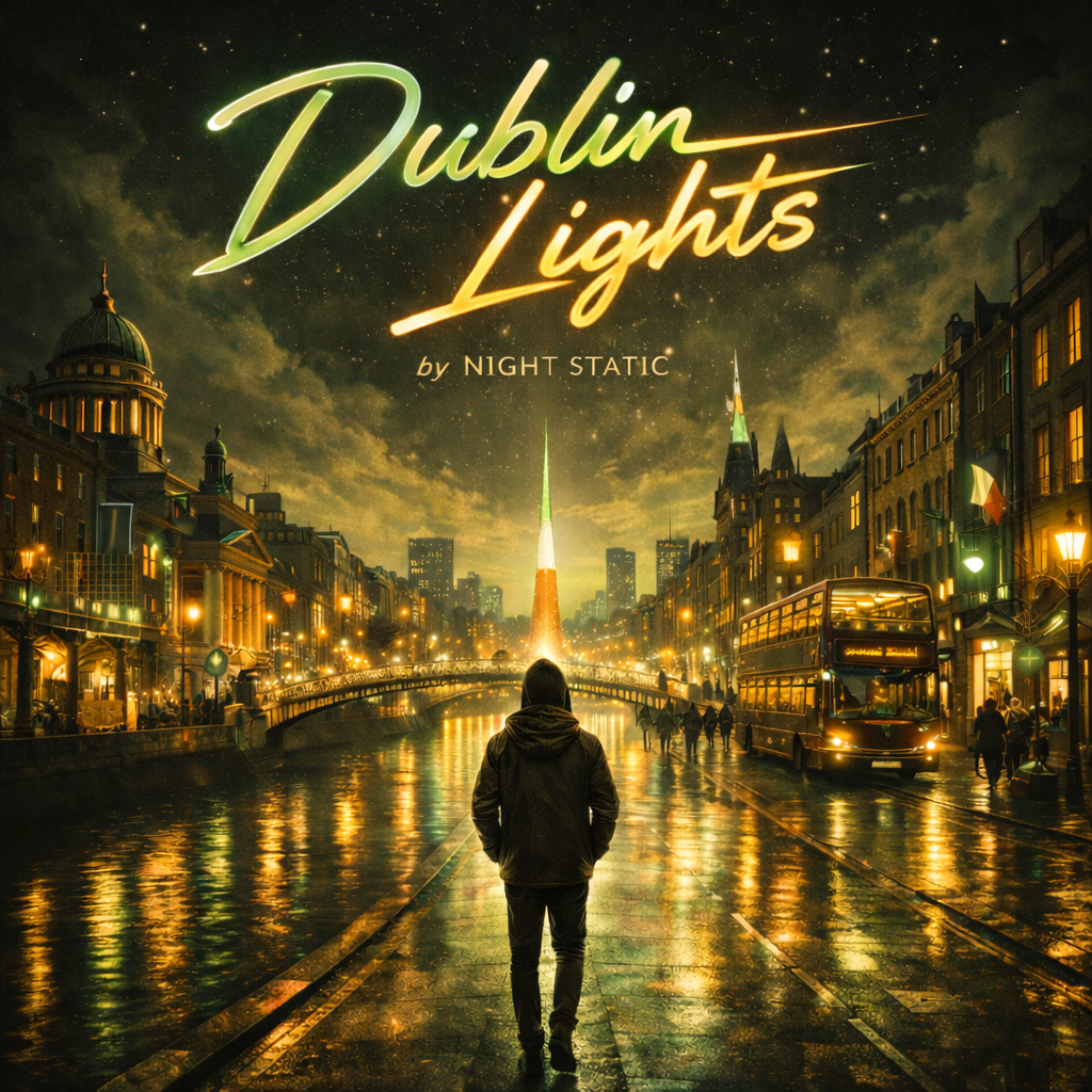 Dublin Lights by Night Static artwork showing Dublin at night
